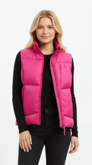 Ralph Lauren Hot Pink Down Filled Puffer Quilted Sleeveless Zip & Up Down Vest S thumbnail 1
