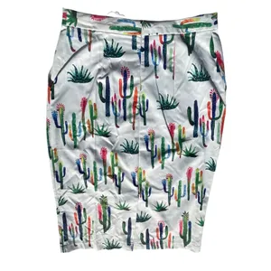 OVI Women White Multi Color Cactus Print Pencil Skirt‎ S2334 Size Small thumbnail 5