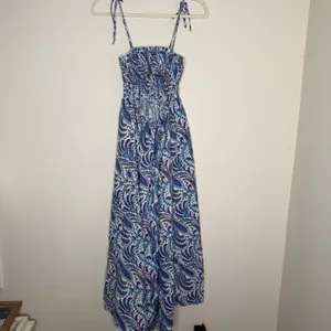 J.Crew Smocked Back-Cutout Paisley Maxi Dress Blue Purple Women Size M thumbnail 8