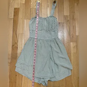 Hollister Green Gingham Sleeveless Romper thumbnail 6