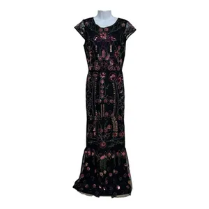 Lulus Era of Opulence Burgundy Sequin Cap Sleeve‎ Maxi Dress large thumbnail 3