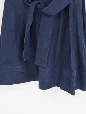Everlane Denim Apron Midi Dress Women’s Large Navy Organic Cotton Belted Pockets thumbnail 4