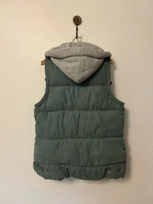 Boutique Two tone Slay Puffer Vest w/ Hood thumbnail 2