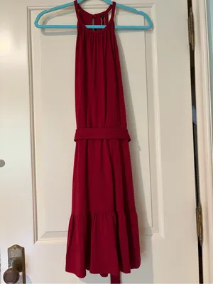 NWT Newshows Sleeveless Knee-Length Red Halter Dress Size S thumbnail 4