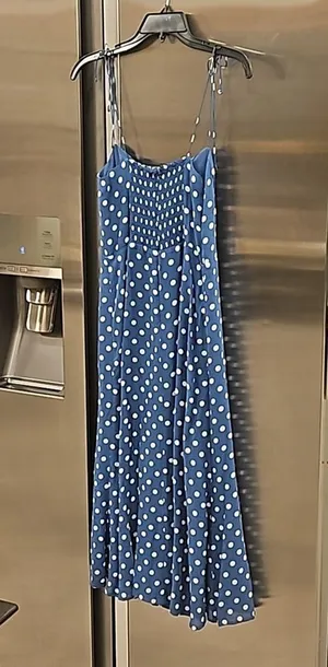 💕REFORMATION💕 Juliette Dress ~ Lazuli Blue Polka Dot Print 6 thumbnail 9