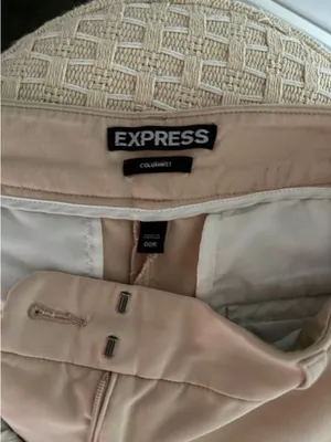 Express Women's Light Beige Straight-Leg Trousers thumbnail 3