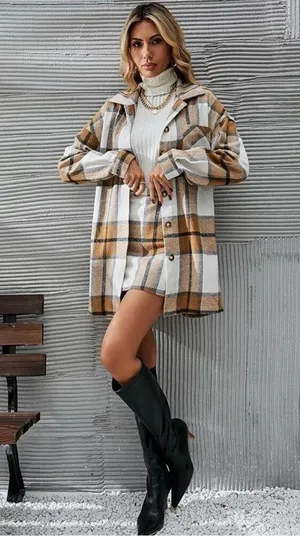 NEW High Waist Plaid Skirts Wool Look Mini Skirt S thumbnail 2