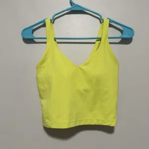 Lululemon Align Nulu Crop Tank‎ Top Electric Lemon Yellow Size 4 thumbnail 3