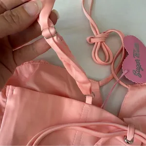 NWT Dolls kill Sugar Thrillz Peach Satin Corset Top size xxs thumbnail 4