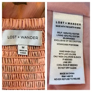 Lost + Wonder Maxi Dress Smocked Tiered Chiffon Peach Floral Women’s Size Medium thumbnail 12