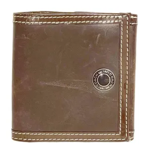 Coach Brown Leather Green‎ Lining Bi Fold Multi Pocket Wallet Snap Closure thumbnail 1