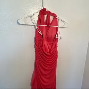 Vintage Betsy & Adam by Linda Bernell Women's Halter Dress Pink Maxi Dress Prom thumbnail 7
