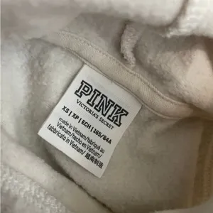 PINK Victoria's Secret Off-White Hoodie Sweater thumbnail 2