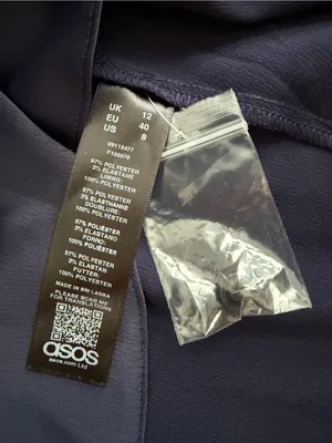ASOS Navy Satin Wrap Mini Dress Size US 8 Tie Waist Open Back thumbnail 10