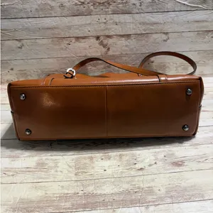 FZONE Leather Shoulder Tote Bag Brown Crossbody Office Handbag Laptop Work NWOT thumbnail 6