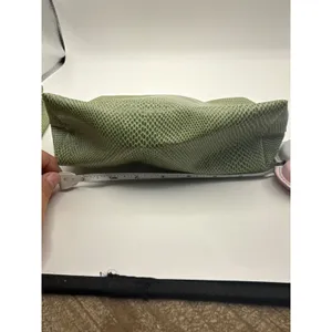 Green Snakeskin Embossed Cosmetic Bag Set Faux Leather Makeup Pouches 2 Piece thumbnail 7