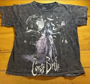 Tim Burton Corpse Bride xs acid wash t shirt oversized thumbnail 1