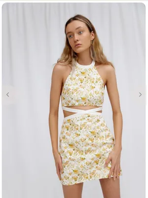 Anthropologie Significant Other Halter Mini Dress Rosalie Floral Print Size 4 thumbnail 2