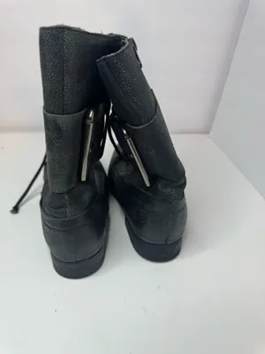 Jeffrey Campbell Black Leather Boots Size 9.5 thumbnail 4