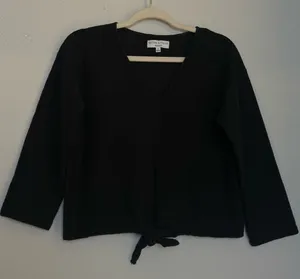 Madewell 100% Cotton Top | Whimsigoth Long sleeve Black Fall tops thumbnail 1