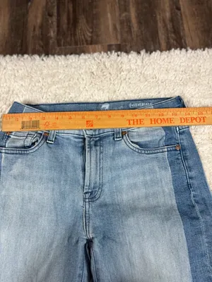 7 For All Mankind Roxanne Ankle Jeans 27 Two Tone Tuxedo Stripe Raw Hem thumbnail 6