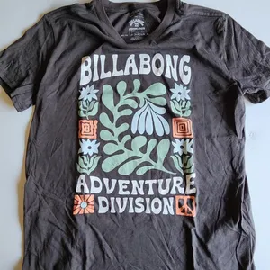 NWT Billabong Charcoal Grey adventure division t-shirt thumbnail 1