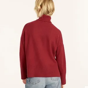 J. Crew Red Turtleneck Sweater in Supersoft Yarn thumbnail 5