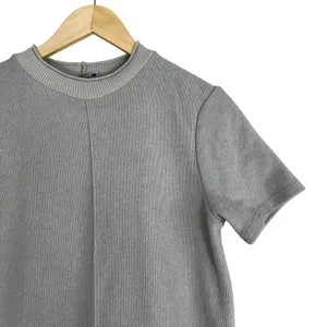 Zara Shirt Dress Womens S Gray Knit Mini Cotton Minimalist Clean Girl Normcore thumbnail 4