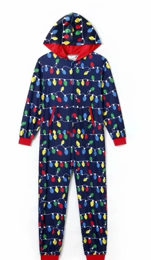 PatPat Christmas Lights Hooded Onesie Pajamas – Women’s Small – New With Tags thumbnail 1