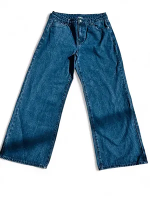 ASPHALT Wide Leg Jeans Large Blue Denim High Rise 90s‎ Wide Leg Vintage Wash L thumbnail 3