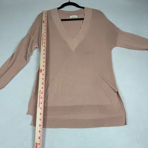 rag & bone V Neck Sweater Womens Small Rose Pink Viscose‎ High Low Split Hem thumbnail 5