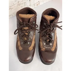 Coach Womens Hannah Brown Leather Signature‎ Monogram Canvas Hiking Ankle Boots thumbnail 6