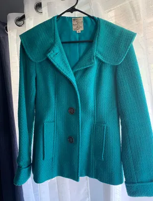 Hooded Peacoat Teal thumbnail 1