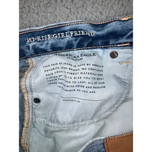 American Eagle Girlfriend Jeans Women 8 Short High Rise‎ Distressed Thrashed thumbnail 13