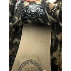 HeyDude Cream Black Cheetah Britt Foldable Cuff Shoes‎ Tie Lace Slip On Womens 7 thumbnail 5