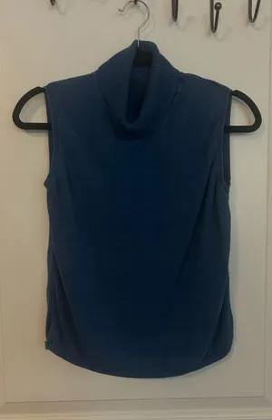 Turtleneck sweater vest Blue Size L thumbnail 1