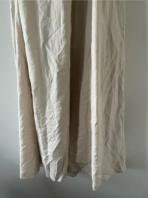 Japna Beige Linen Blend Halter Neck Midi Dress Medium Euro Summer Quiet Luxury Neutral thumbnail 4