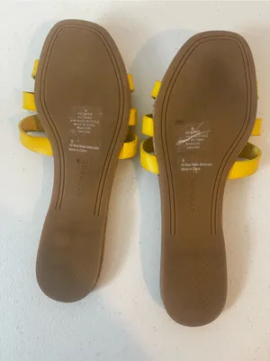 Express Yellow Double-Strap Slide Sandals thumbnail 2