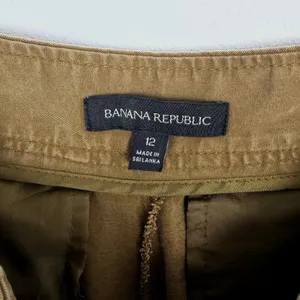 Banana Republic High-Rise Wide-Leg Pleated Ankle Pant Lyocell Olive Brown 12 thumbnail 9