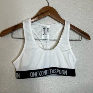 One Teaspoon white crop Racerback bralette NEW XS EXTRA SMALL thumbnail 2
