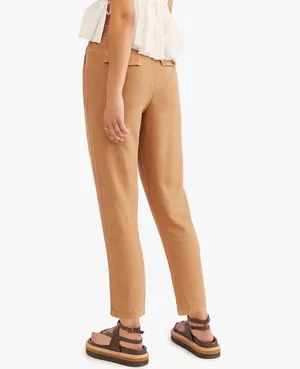 Free People Faded Love Sandstorm/Tan Linen Blend Trousers Women’s 25 thumbnail 2