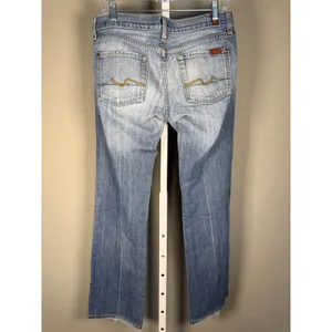7 For All Mankind Vintage Y2K Bootcut Jeans Size 30 Low‎ Rise Light Wash McBling thumbnail 5