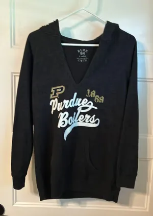 Purdue boilers V-neck hooded sweatshirt thumbnail 1