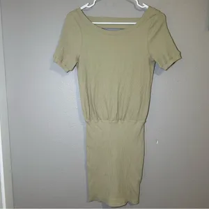 Free People Beach Happy Hour Olive Open Back Mini Dress women’s size XS thumbnail 3