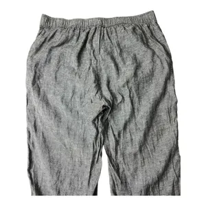 Two by Vince Camuto Grey 100% Linen Women Crop Pants size Small Pullon thumbnail 5