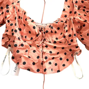 FOR LOVE & LEMONS Keeley Polka Dot Crop‎ Top NWT Sz XS thumbnail 3