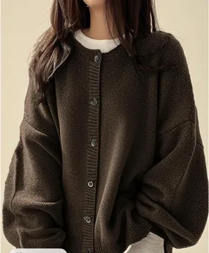 Brown Button Up Cardigan Sweater thumbnail 4