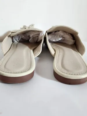 Womens Cream Woven Flat Mules with Tassel Detail Size 40 US 9 thumbnail 7
