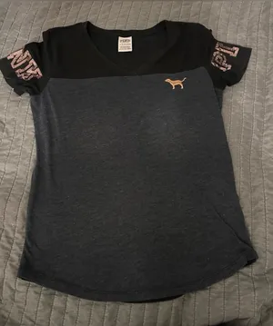 PINK VS Grey Bling Tee Shirt Size XS 0500 thumbnail 1