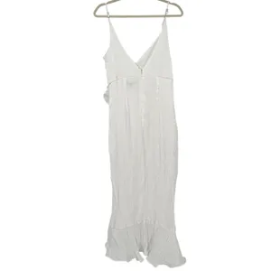 Lulus White Shimmer Sleeveless Ruffle Wrap Midi‎ Dress Size Medium LWD thumbnail 2